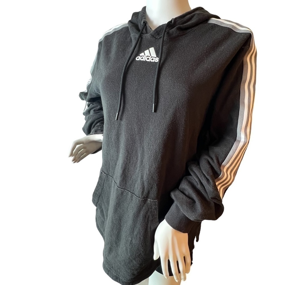 Adidas Pullover Sweatshirt Hoodie in Mottled Black